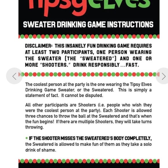 Tipsy Elves Bullseye Drinking Game Ugly Christmas Sweater Size XL - Picture 9 of 9
